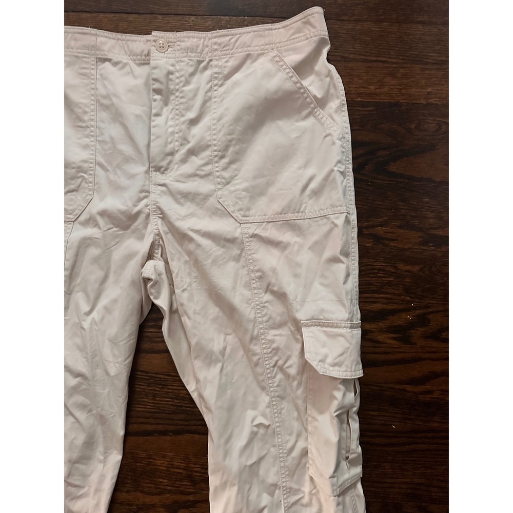 Abercrombie‎ & Fitch Cargo Pants Women 16 Beige Utility Straight Leg Cotton 33 - Picture 3 of 6